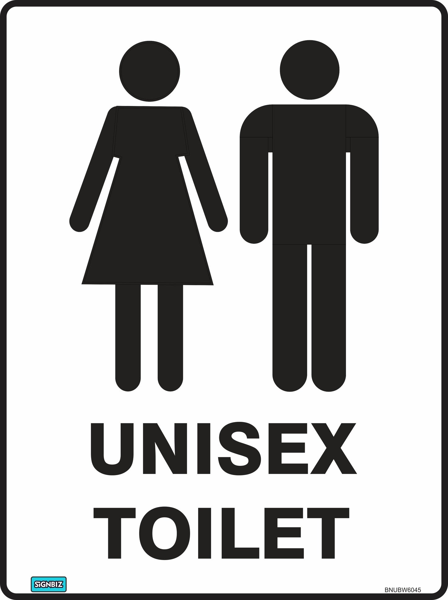 Bathroom Unisex Toilet Black & White