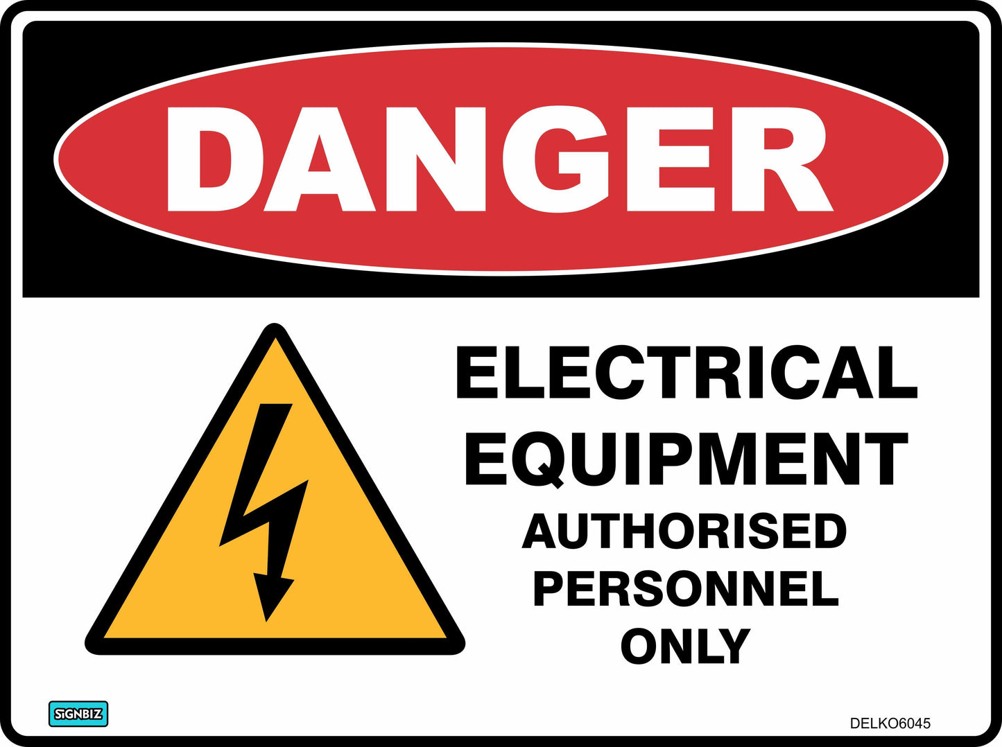Danger Elec Equip Auth Personnel