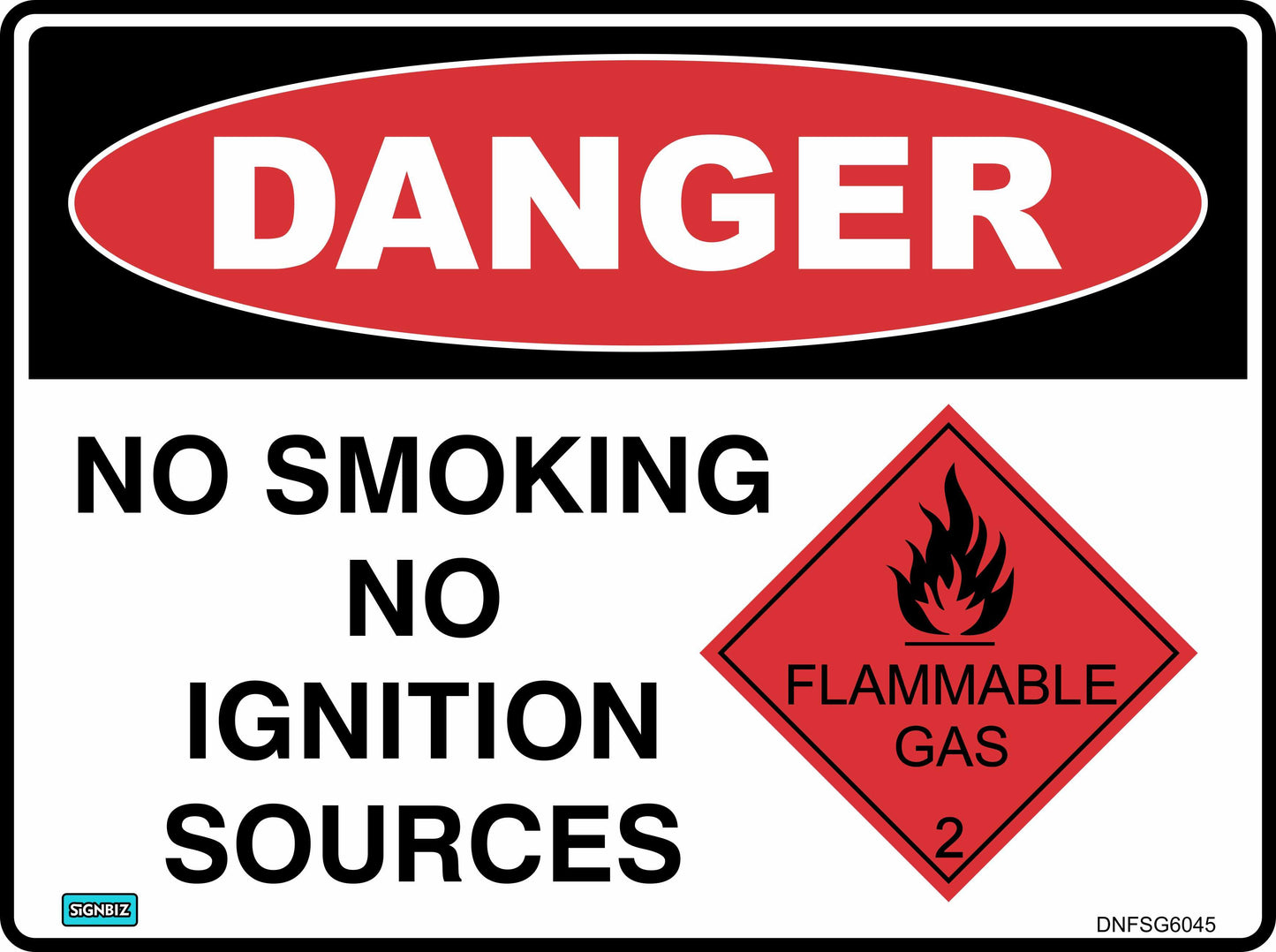 Danger No Smoking Flam Gas