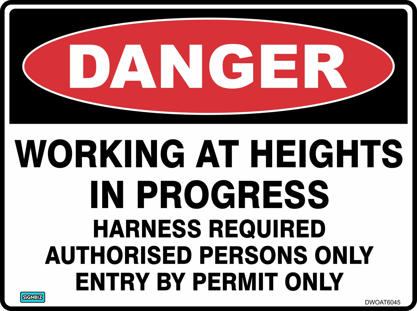 Danger Working At Hts Harness Req
