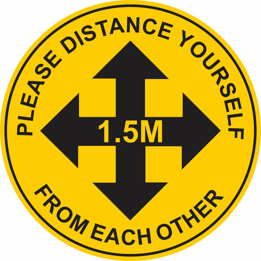 VINYL FLOOR GRAPHIC PLEASE DISTANCE YOURSELF