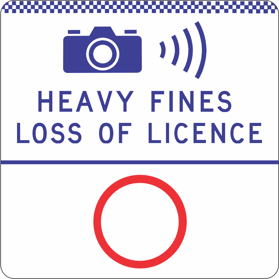 G6-329-1n - Heavy Fines Loss Of Licence (with speed limit below)