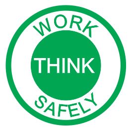 THINK WORK SAFELY HARD HAT DECAL