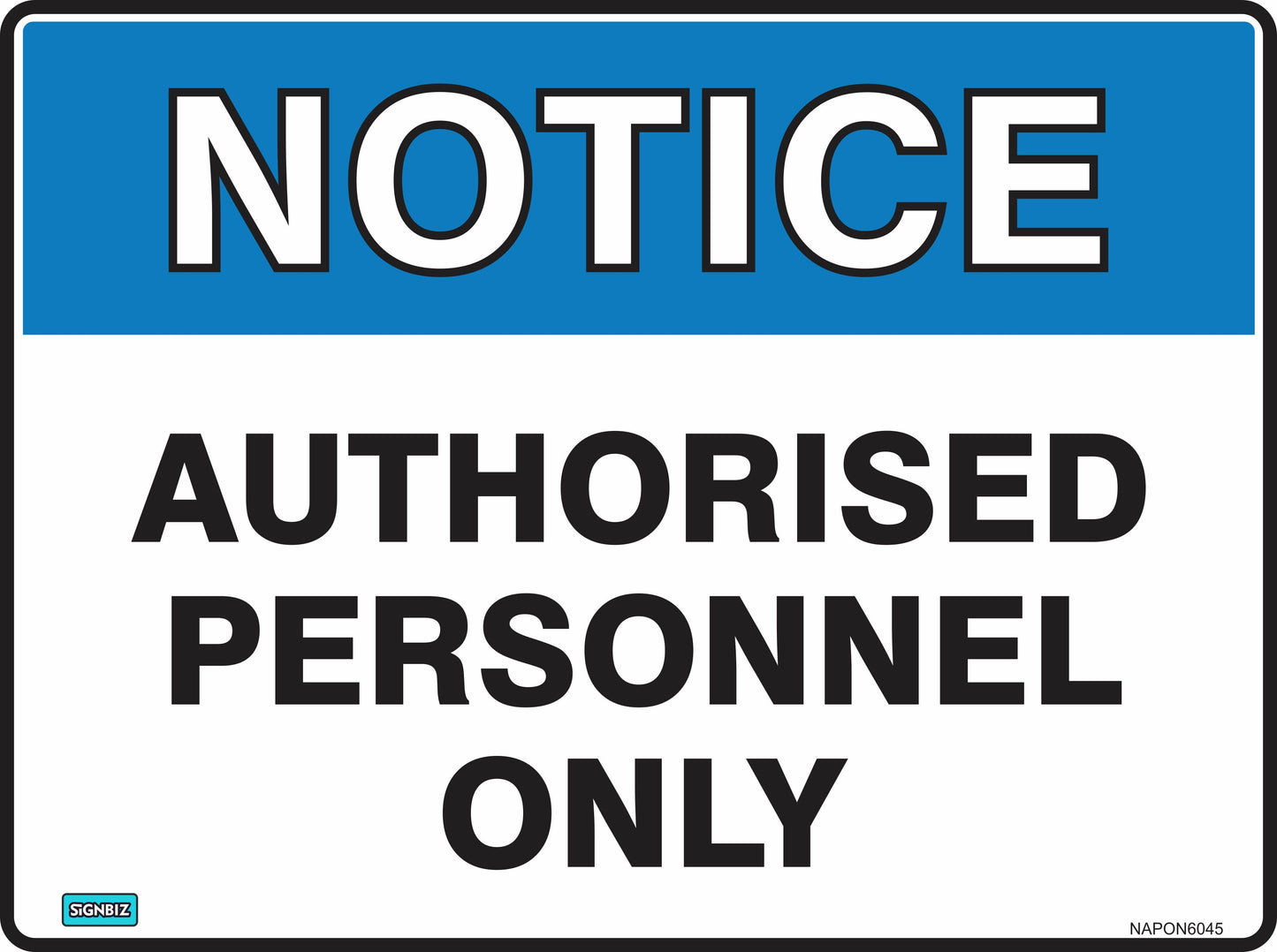 Notice Auth Personnel Only