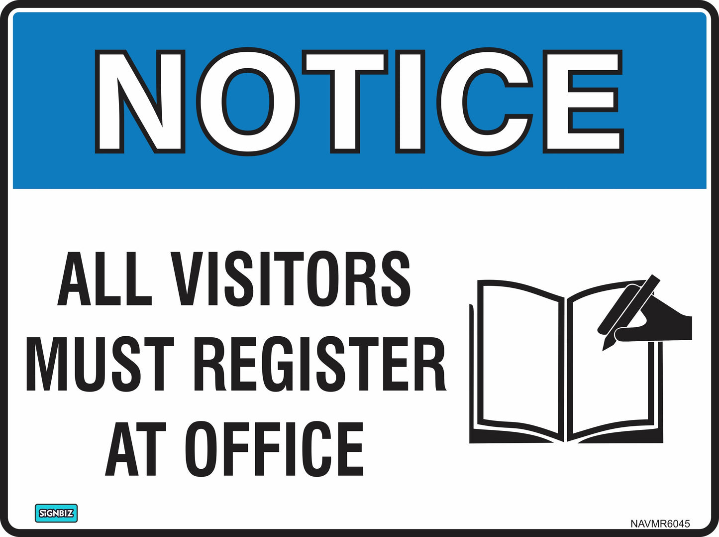 Notice Vistors To Reg At Office