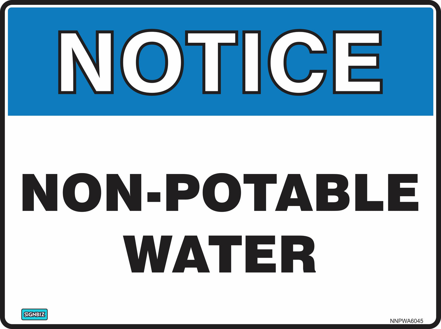 Notice Non-Potable Water