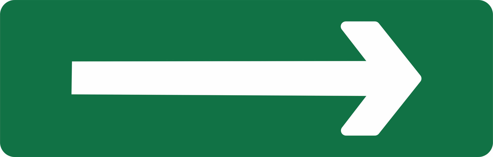The EXIT SIGN - EXIT ARROW is a 450mm x 150mm green rectangular sign featuring a bold white arrow pointing right to indicate direction.