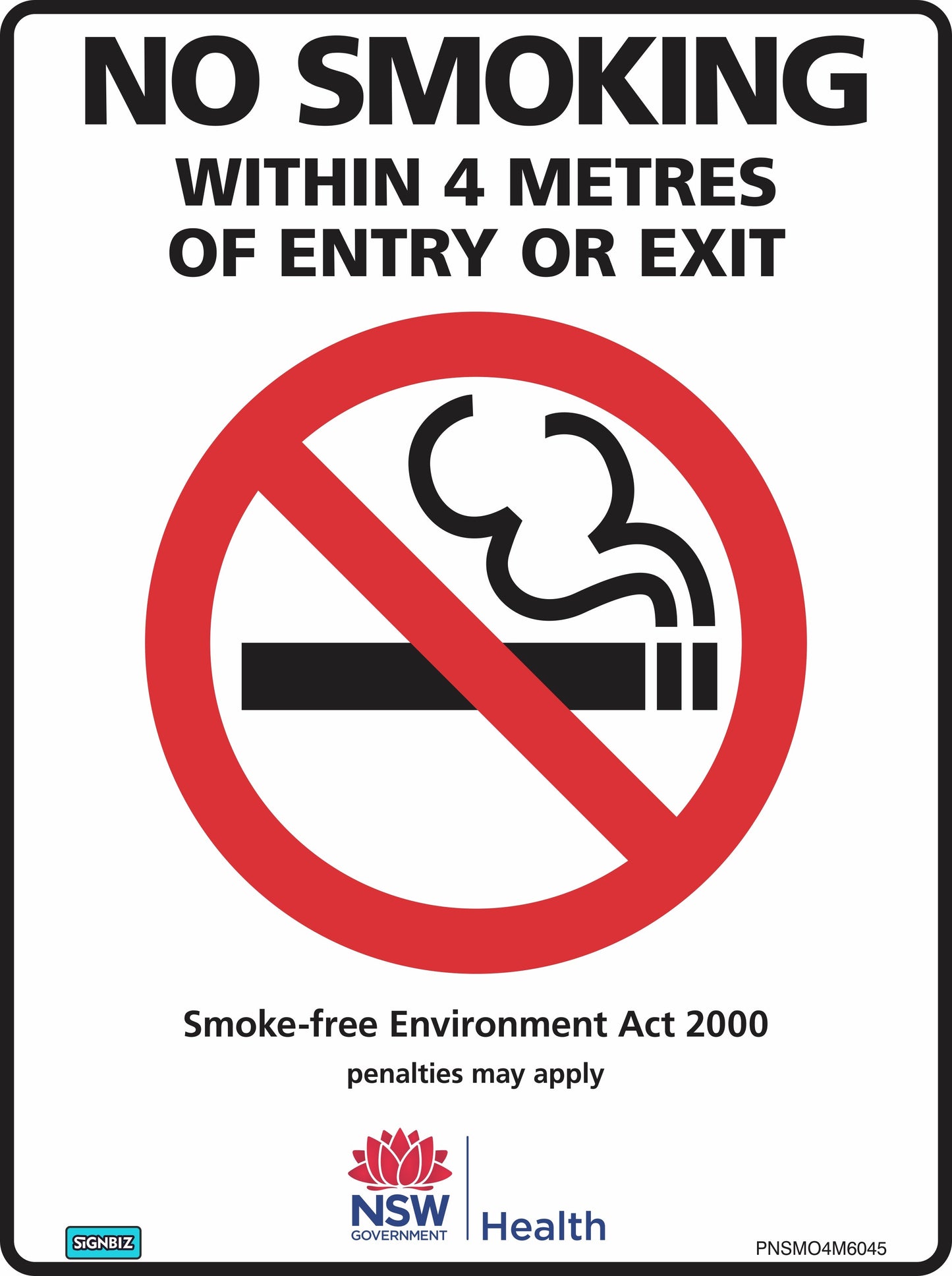 Prohibition No Smok Within 4m