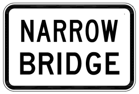 R4-201-1n Narrow Bridge (Supplementary Plate)