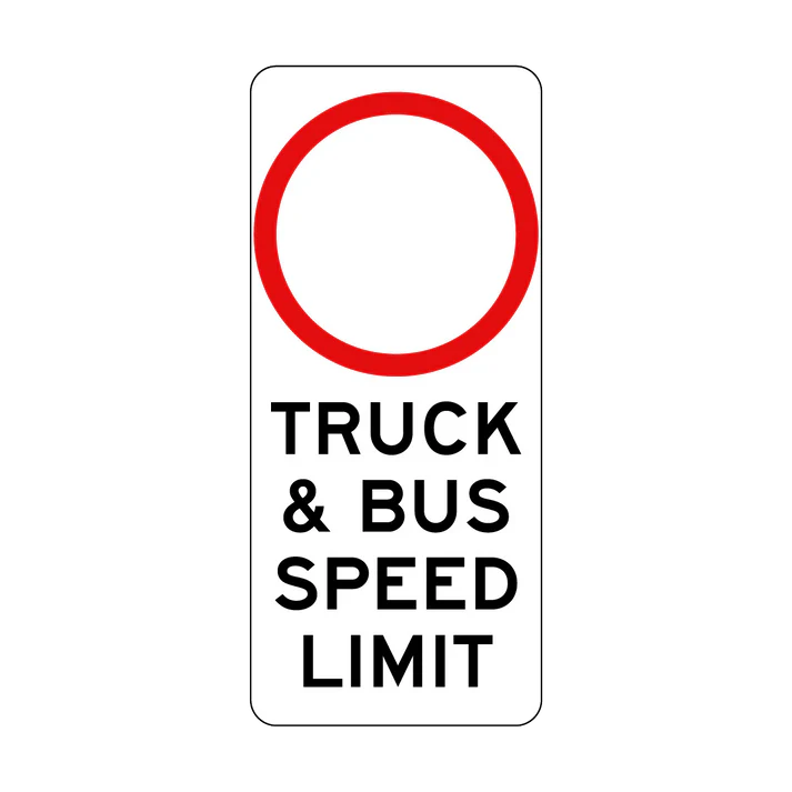 R4-229n Speed Limit (variable) Truck & Bus Speed Limit