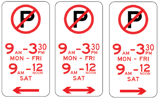 R5-41 No Parking (Symbolic) (Specified times)