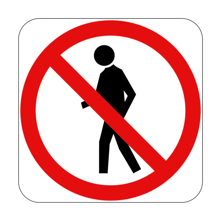 R6-15 Pedestrians Prohibited (Symbolic)
