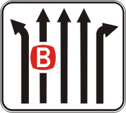 R9-209-5n - Bus Lane Diagrammatic (5 lanes - shield on 2nd left)