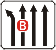 R9-209-6n - Bus Lane Diagrammatic (4 lanes - shield on 2nd left)
