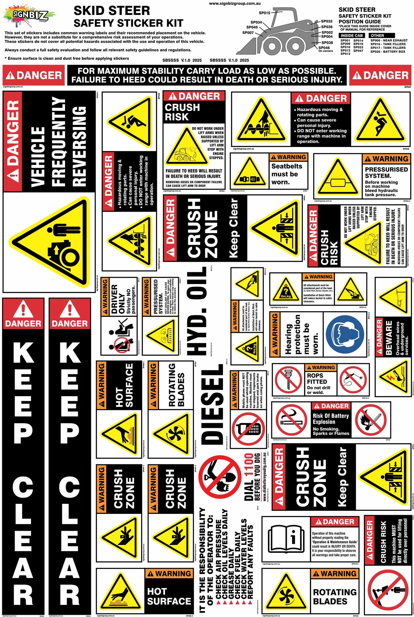 Sticker Kit - Skid Steer