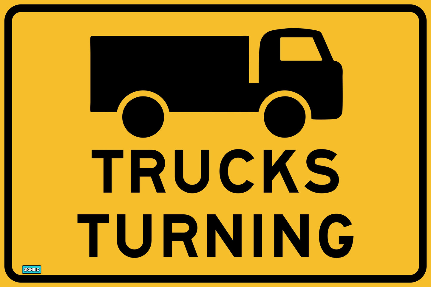 SWING STAND SIGN ONLY - TRUCKS TURNING PICTO