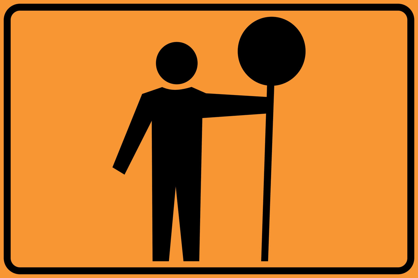 SWING STAND SIGN ONLY - TRAFFIC CONTROLLER DG ORANGE