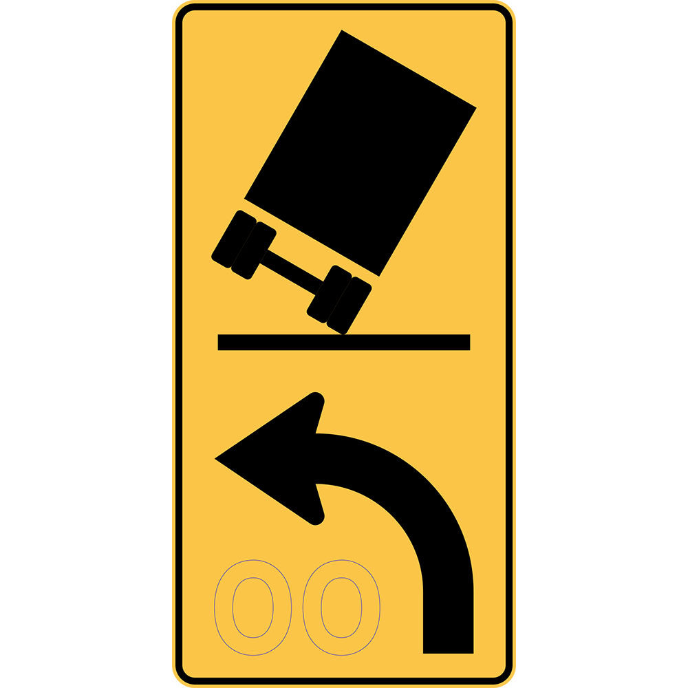 W1-8-2 Tilting Truck (Symbolic) with Curve (W1-3 Symbolic) & Speed (Left or Right)