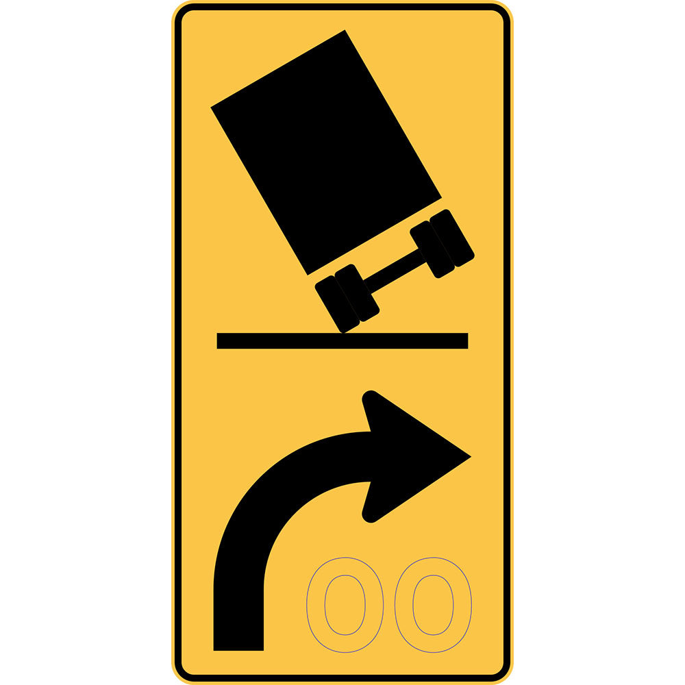 W1-8-2 Tilting Truck (Symbolic) with Curve (W1-3 Symbolic) & Speed (Left or Right)