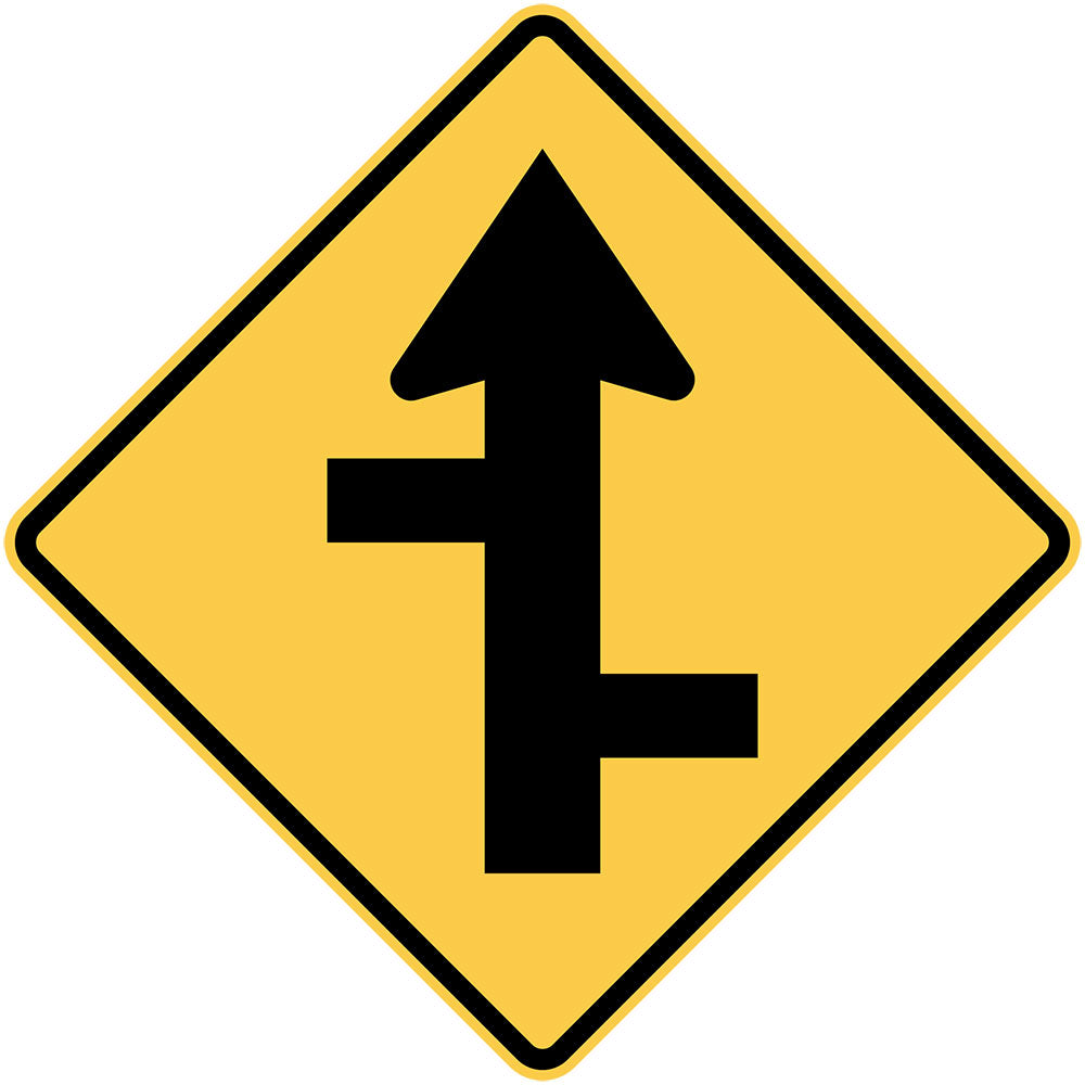 W2-8(R) - Staggered side roads junctions (Right Symbolic)