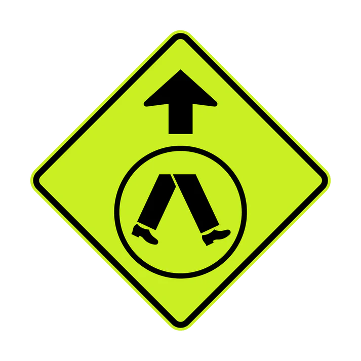 W6-2 Pedestrian Crossing Ahead (symbolic)