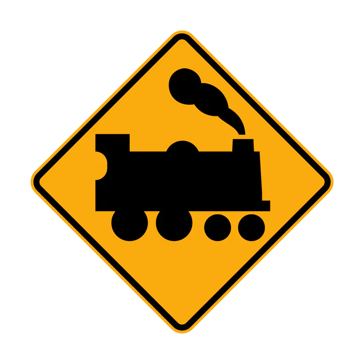 W7-7(R) - Railway Crossing Ahead (Passive Control) (R illustrated)