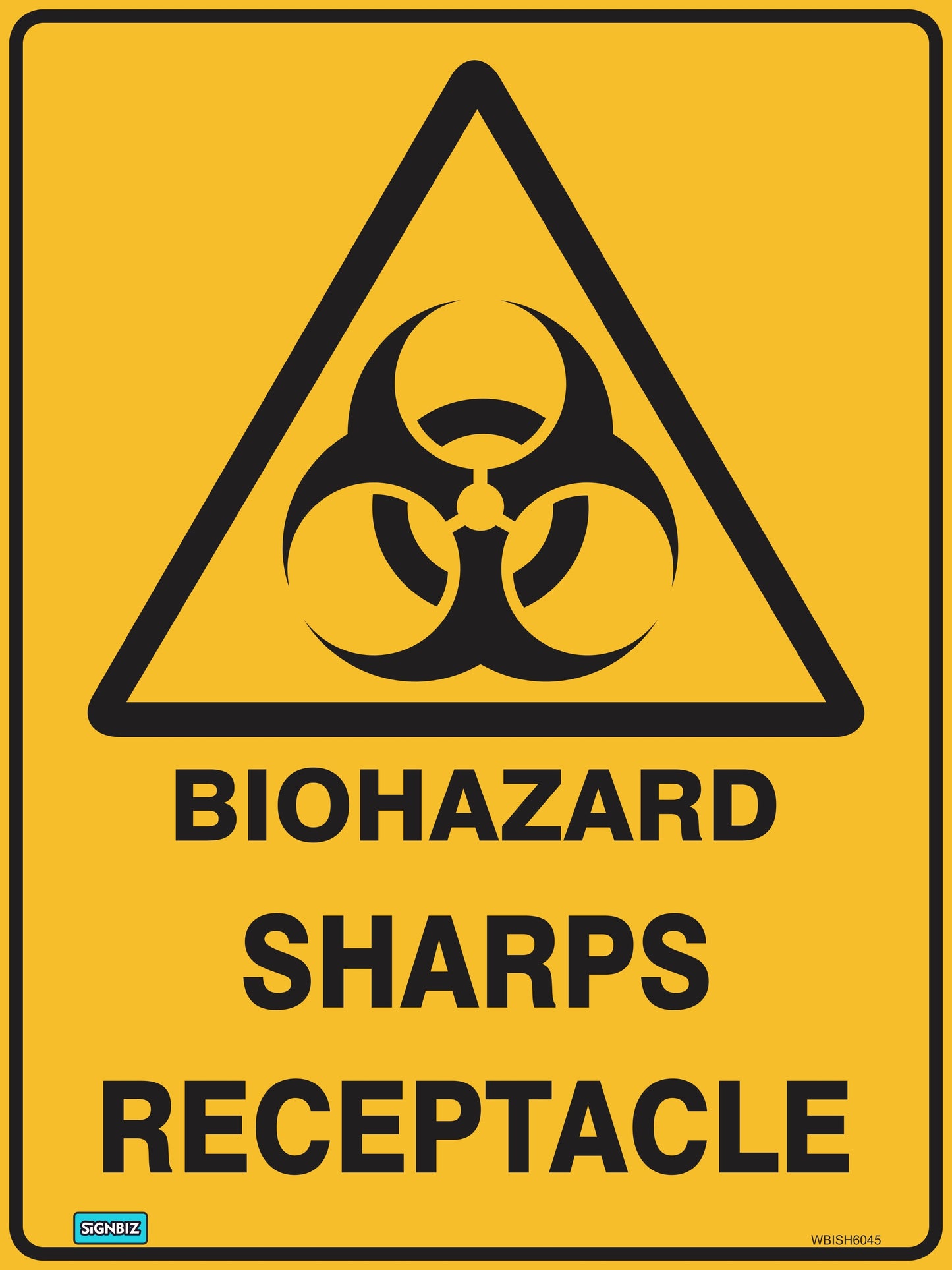 Warning Biohaz Sharps Recept.