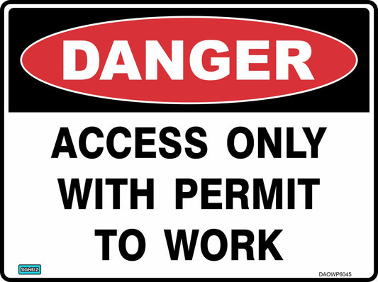 Danger Access Only With Permit To Work