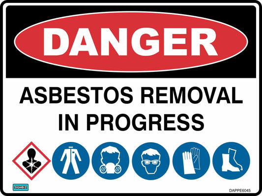 Danger Asbestos Removal Required Ppe