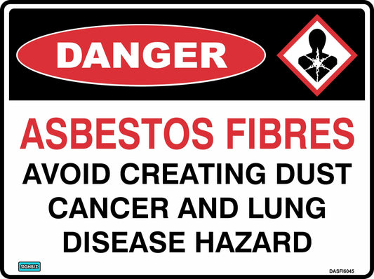 Danger Asbestos Fibres Avoid Creating Dust
