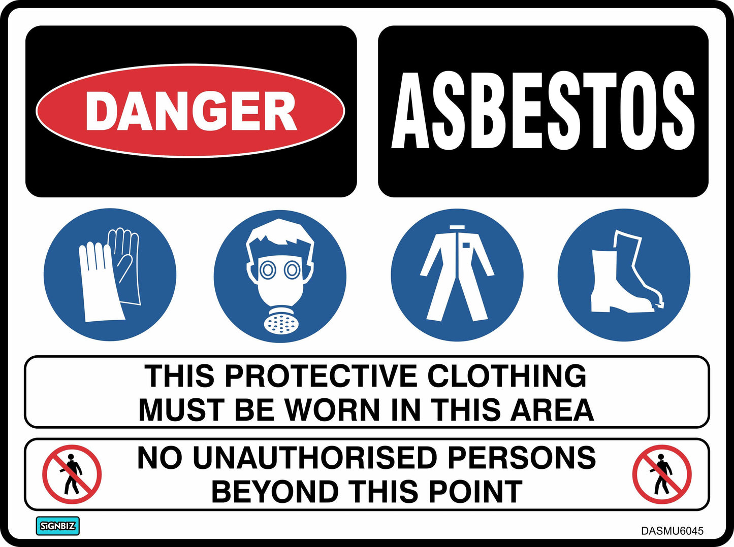 Danger Asbestos Mandatory Site Sign