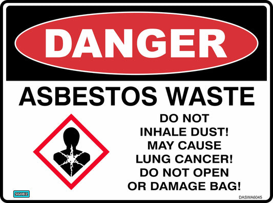 Danger Asbestos Waste