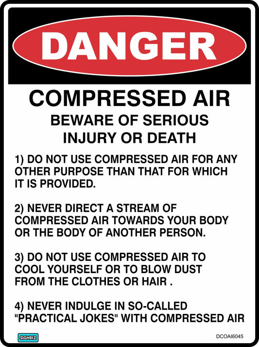 Danger Compressed Air Beware