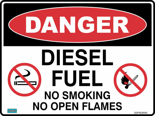 Danger Diesel Fuel No Smok No Flames