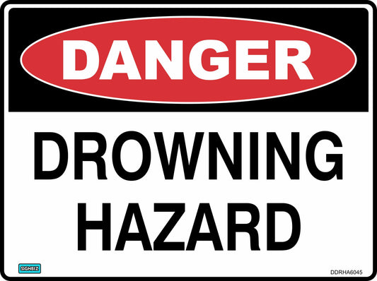 Danger Drowning Hazard B&W