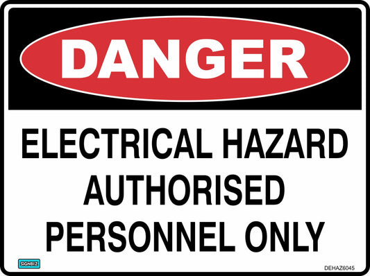 Danger Elec Hazard Auth Person Only