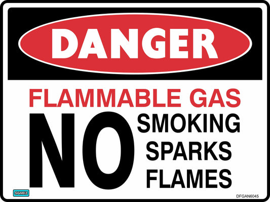 Danger Flammable Gas No Smoking