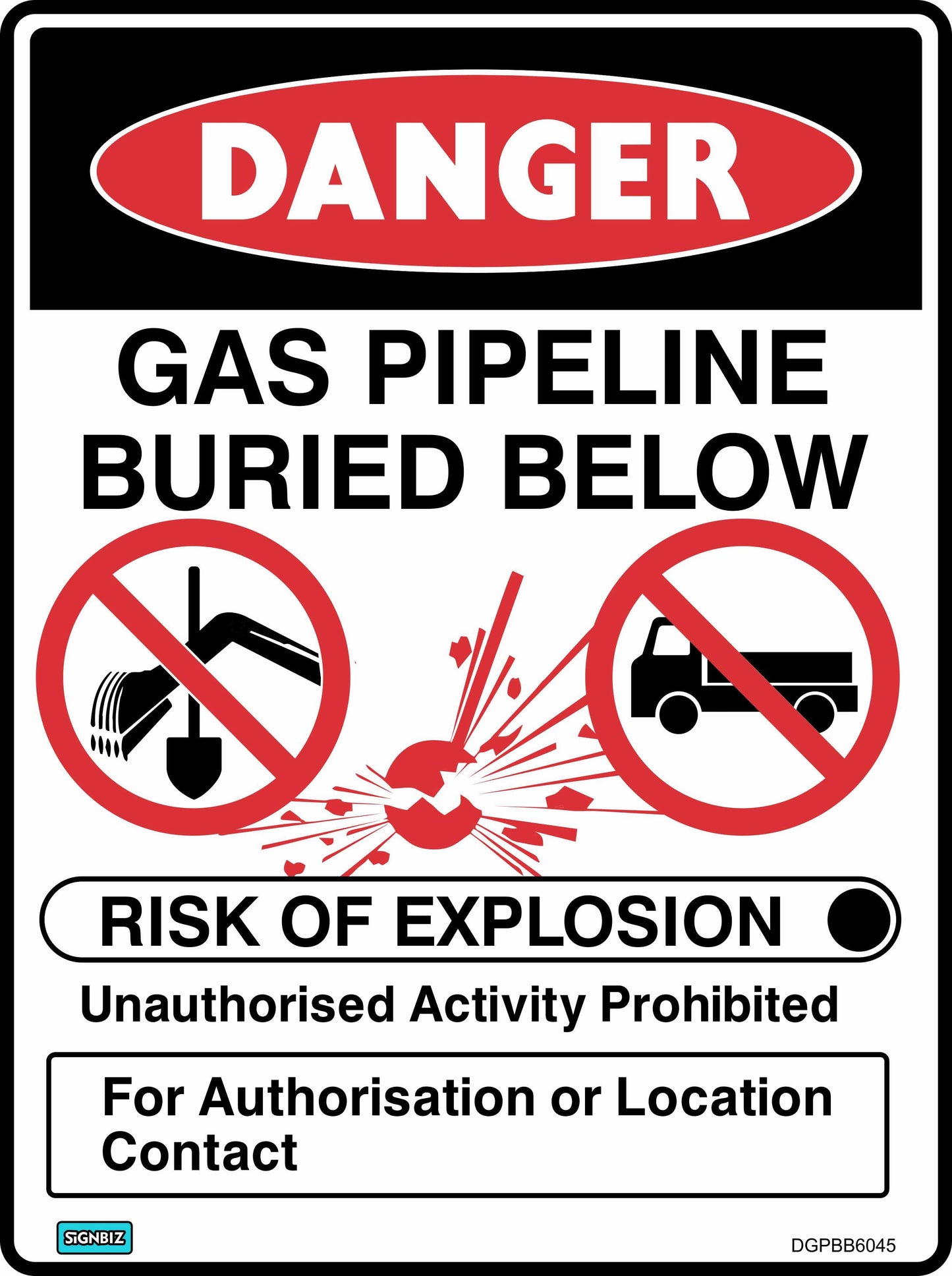 Danger Gas Pipeline Buried Below