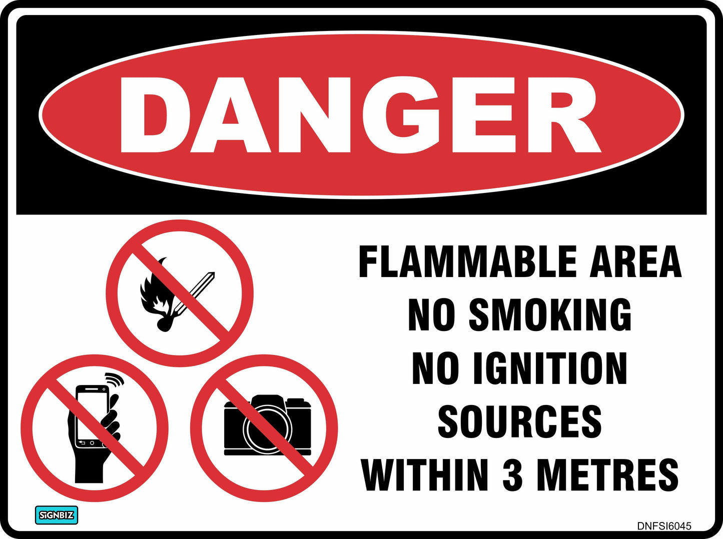 Danger Flammable Area Within 3M