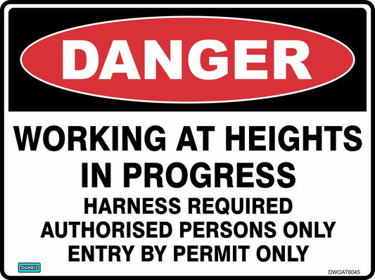 Danger Working At Hts Harness Req