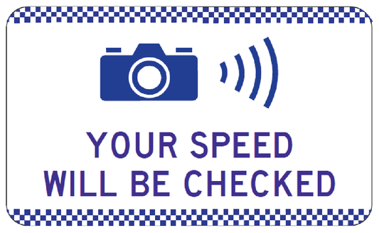 G6-313-1n - Speed Camera (Symbolic) Your Speed Will Be Checked (Landscape Version)