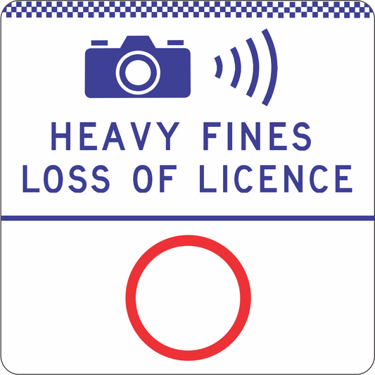 G6-329-1n - Heavy Fines Loss Of Licence (with speed limit below)