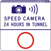 G6-331-1n - Speed Camera 24 Hours In Tunnel (with speed limit below)