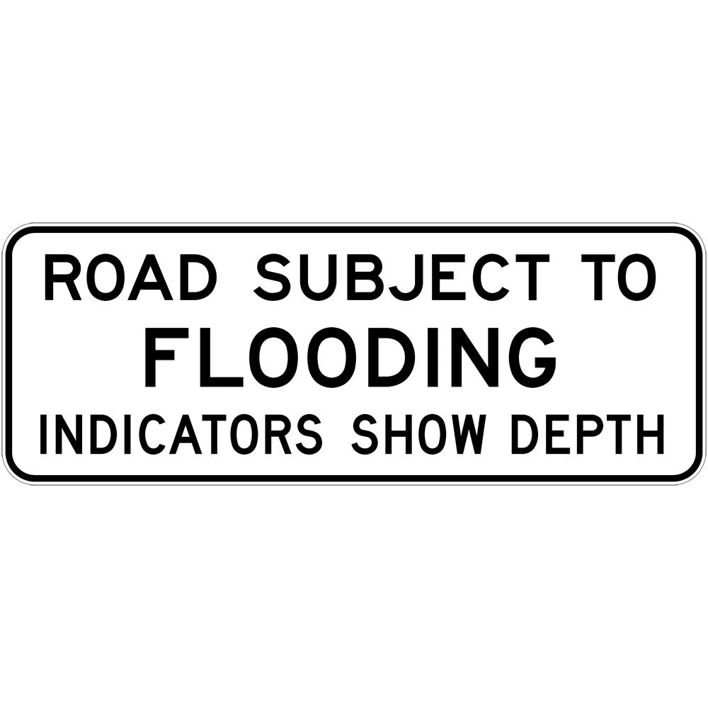 G9-21-1 - Road Subject To Flooding Indicators Show Depth