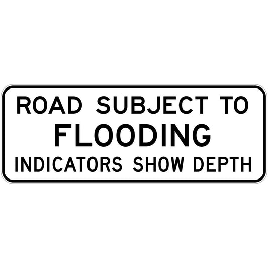G9-21-1 - Road Subject To Flooding Indicators Show Depth