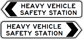 G9-247-1n - Heavy Vehicle Safety Station (Left or Right Intersection Direction Sign)