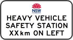 G9-248-5n - Heavy Vehicle Safety Station __km On Left