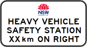 G9-249-5n - Heavy Vehicle Safety Station __km On Right