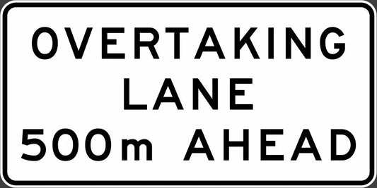 G9-37 - Overtaking Lane ____m Ahead