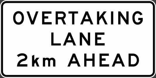 G9-38 - Overtaking Lane __km Ahead